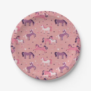 Assiettes En Carton Rose mignon Pony