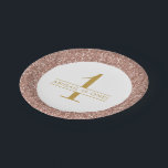 Assiettes En Carton Rose or rose Parties scintillant étincelle Monogra<br><div class="desc">Les assiettes de fête d'anniversaire de parties scintillant rose or rose peuvent être customisées avec un âge et un nom, ou tout libellé que vous voulez. Option pour utiliser une lettre monogramme à la place. Un joli ajout pour une fête d'anniversaire amusante, chic, moderne et élégante, sweet sixteen, ou fête...</div>