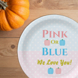 Assiettes En Carton Rose ou Bleu, On t'aime! Révélation du sexe