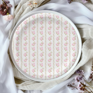 Assiettes En Carton Rose Pâle Vintage