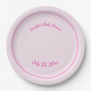 Assiettes En Carton Rose personnalisé