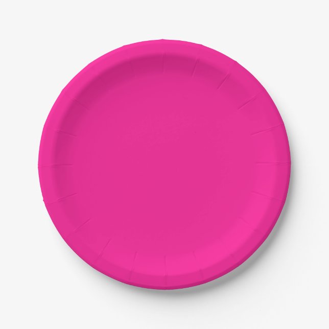 Assiettes En Carton Rose plastique (Devant)