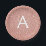 Assiettes En Carton Rose Rose Gold Parties scintillant et étincelle Mo<br><div class="desc">Parties scintillant Rose Rose Gold Faux et Élégantes Plaques d'anniversaire ou de fête de Bachelorette. Ces plaques de Mariage,  de Fête des mariées ou de fête d'anniversaire peuvent être customisées pour inclure votre nom initial et prénom. Veuillez contacter le concepteur pour customiser les articles correspondants.</div>