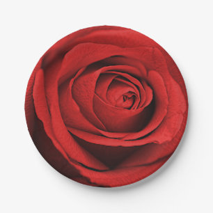 Assiettes En Carton Rose rouge blanc (toute couleur) Mariage rustique 