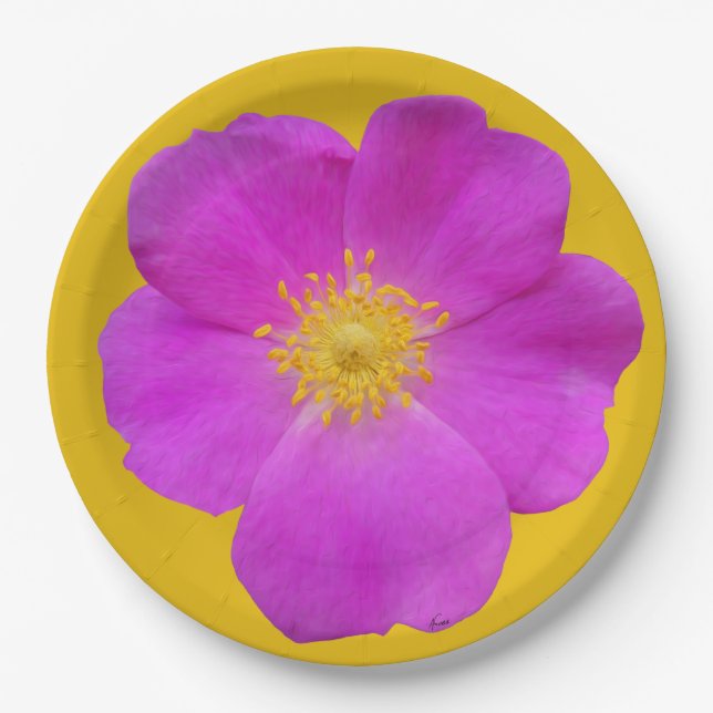 Assiettes En Carton Rose sauvage 2 (Devant)