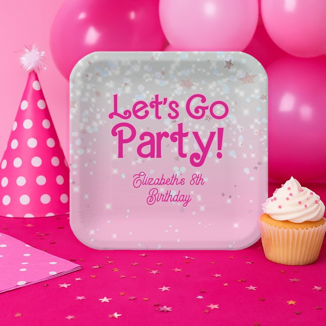 Assiettes En Carton Rose Tendance Fête d'anniversaire Let's Go Party  (Trendy Pink Let's Go Party Birthday Party Paper Plates
#letsgoparty
#glampinkbirthdayparty
)