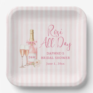 Assiettes En Carton Rosé toute la journée Fête de mariage avec du Cham