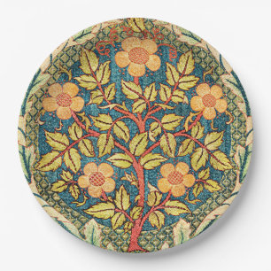 Assiettes En Carton Rose Wreath par William Morris, design populaire