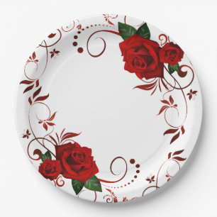 Assiettes En Carton Roses
