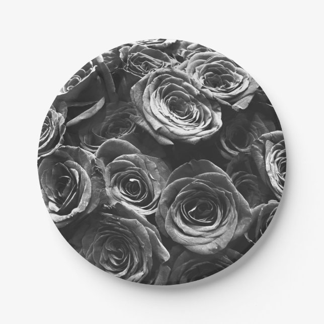 Assiettes En Carton roses gris gris élégant (Devant)