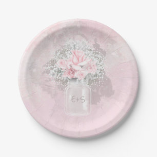 Assiettes En Carton Roses roses roses et Mariage du souffle du bébé