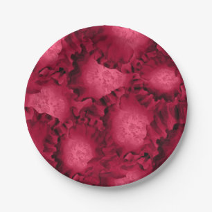 Assiettes En Carton Roses rouges Abstraites fleurs de pavot floral rom