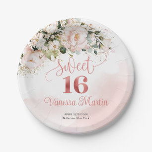 Assiettes En Carton Roses rousses rose rousse eucalyptus sweet sixteen