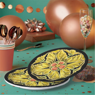 Assiettes En Carton Rosette architecturale antique n° 3
