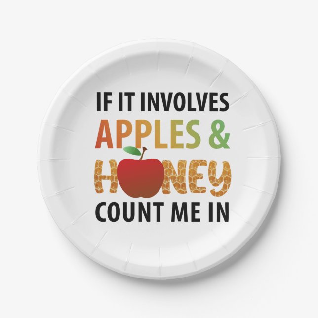 Assiettes En Carton Rosh Hashanah pommes et miel T-shirt (Devant)