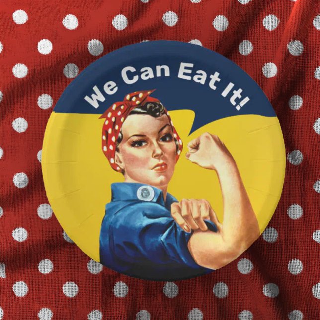 Assiettes En Carton Rosie la riveteuse | Plaque de papier | On Peut Le (Créateur téléchargé)