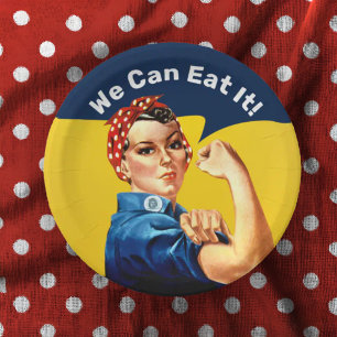 Assiettes En Carton Rosie le Riveter  Plaque de papier  Nous Pouvons L