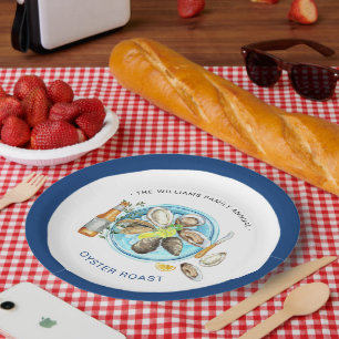 Assiettes En Carton Rôtissage d'huîtres d'été   Cuisson en extérieur d