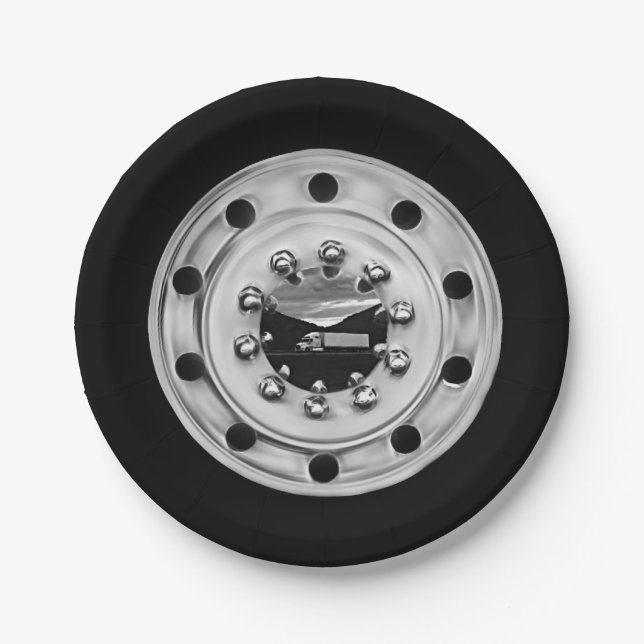 Assiettes En Carton Roue du camion (Devant)