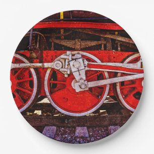 Assiettes En Carton Roues de train à vapeur vintage
