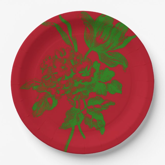 Assiettes En Carton Rouge (Devant)