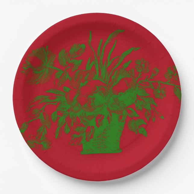 Assiettes En Carton Rouge (Devant)