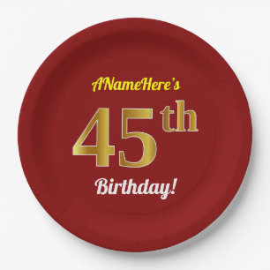 Assiettes En Carton Rouge, anniversaire d'or de Faux