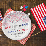 Assiettes En Carton Rouge, Blanc & Due ! baby shower 4 juillet<br><div class="desc">Célébrez dans le style avec ces assiettes en papier baby shower à la mode 4 juillet. Le design est facile à personnaliser avec votre propre libellé et votre famille et vos amis seront ravis de voir ces fabuleuses assiettes de fête. Les éléments correspondants se trouvent dans la collection.</div>