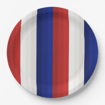 Rouge Blanc et Bleu Dégradé Patriotique à Rayures