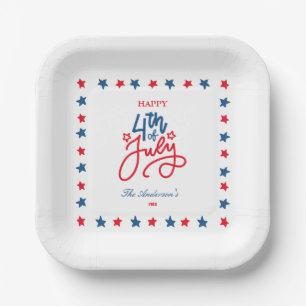 Assiettes En Carton Rouge, Blanc Et Bleu Moderne, Soirée Du 4 Juillet