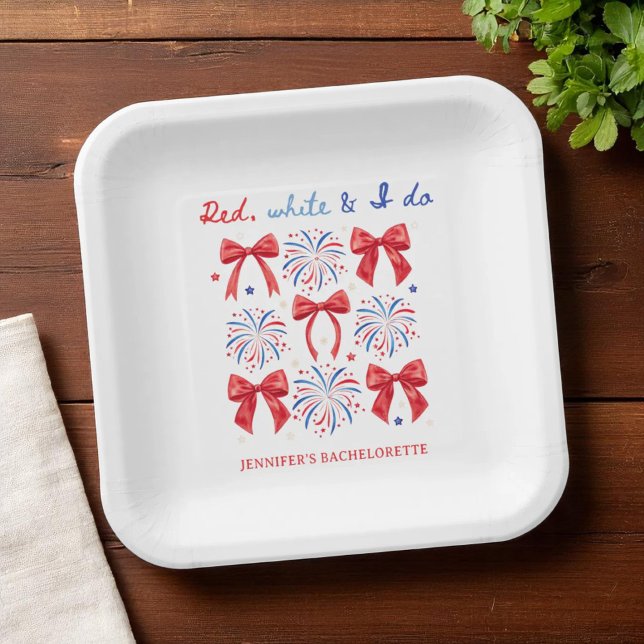 Assiettes En Carton Rouge Blanc et moi faisons la fête de la Saint-Jea (Créateur téléchargé)