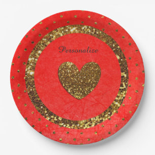 Assiettes En Carton Rouge et plaques à papier personnalisées par