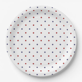 Assiettes En Carton Rouge et pois navys - Prépa Classique