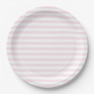 Assiettes En Carton Rougissent les plaques à papier rayées de rose e