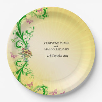 Assiettes En Carton Rouleaux et papillons