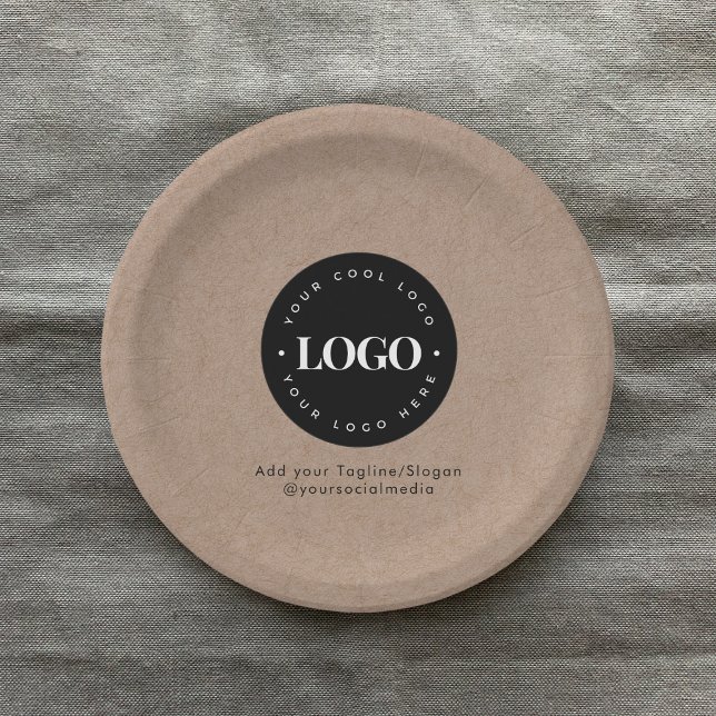 Assiettes En Carton Round Circle Custom Company Logo Rustique Kraft (Créateur téléchargé)