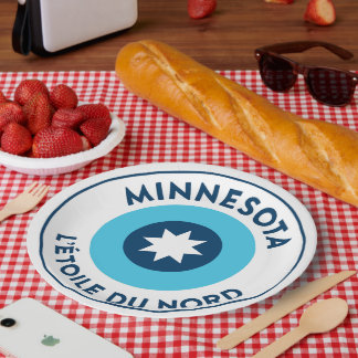 Assiettes En Carton Roundel du drapeau de l'État du Minnesota