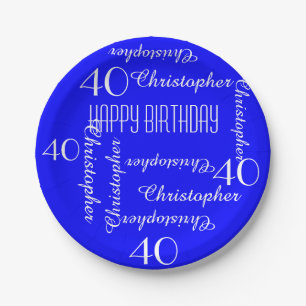 Assiettes En Carton Royal Blue 40th Birthday Party Liste des noms