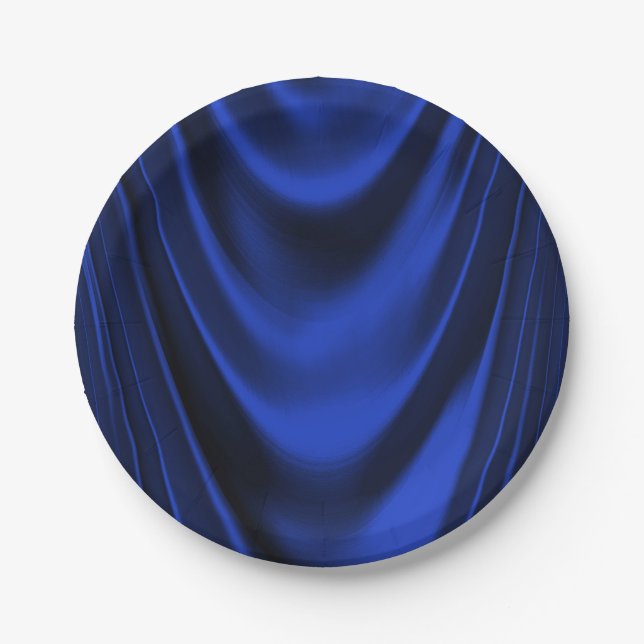 Assiettes En Carton Royal Blue Satin (Devant)