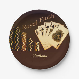 Assiettes En Carton Royal Flush Poker Thème Personnalisé Plaques de 