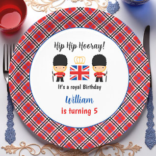 Assiettes En Carton Royal London Guards British Tartan Boy Anniversair