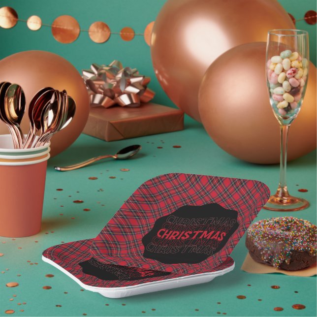 Assiettes En Carton Royal Stewart Scottish Clan Tartan Christmas  (Multi)