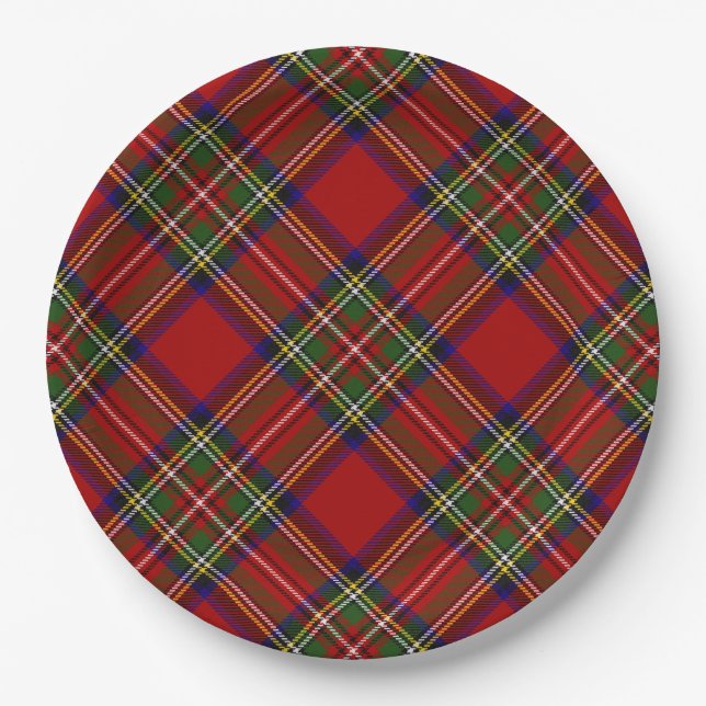 Assiettes En Carton Royal Stewart Tartan Plaid Scottish Motif (Devant)