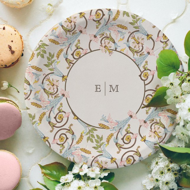 Assiettes En Carton Royal Victorian Élégant Mariage Floral (Créateur téléchargé)