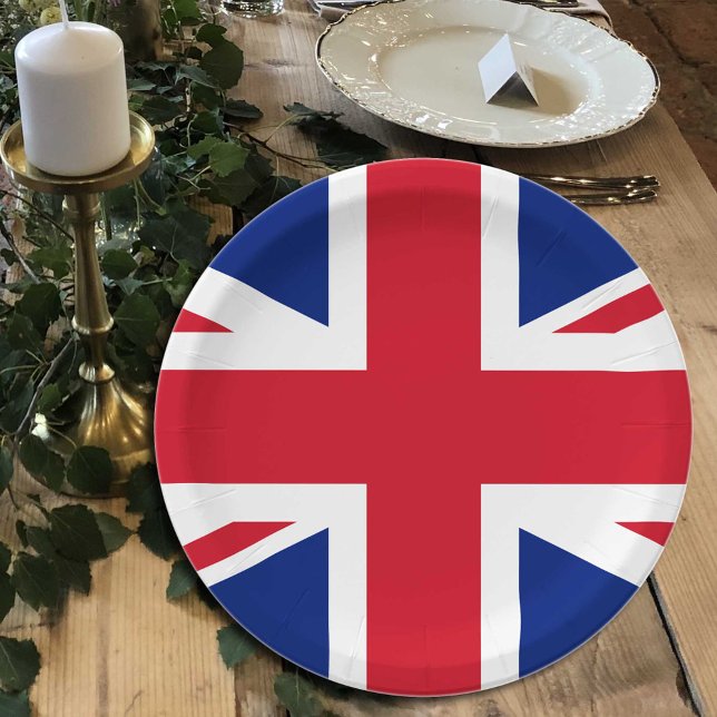 Assiettes En Carton Royaume-Uni, Union Jack, drapeau patriotique brita (Créateur téléchargé)