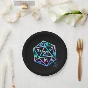 Assiettes En Carton RPG Crit AF Holo Retro PnP Tabletop Gamer Dice