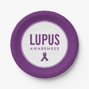 Assiettes En Carton Ruban de sensibilisation Lupus pourpre