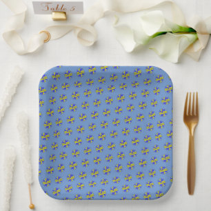 Assiettes En Carton Ruban de trèfle jaune bleu par Kenneth Yoncich