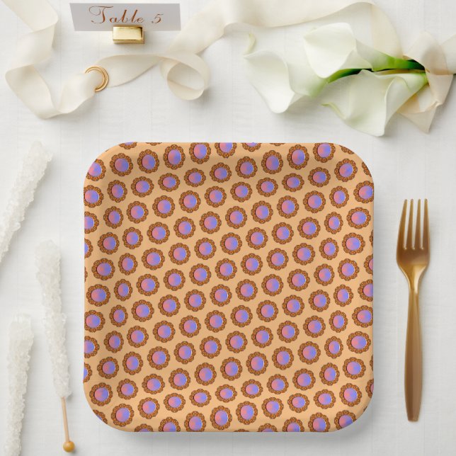 Assiettes En Carton Ruban Orange Disk par Kenneth Yoncich (Mariage)