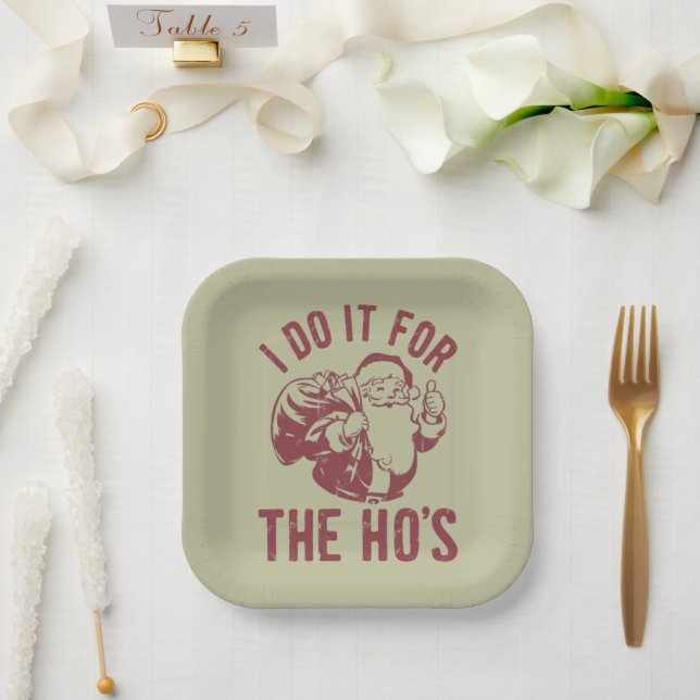 Assiettes En Carton Rude Christmas Père Noël Face Je le fais pour le h (Mariage)